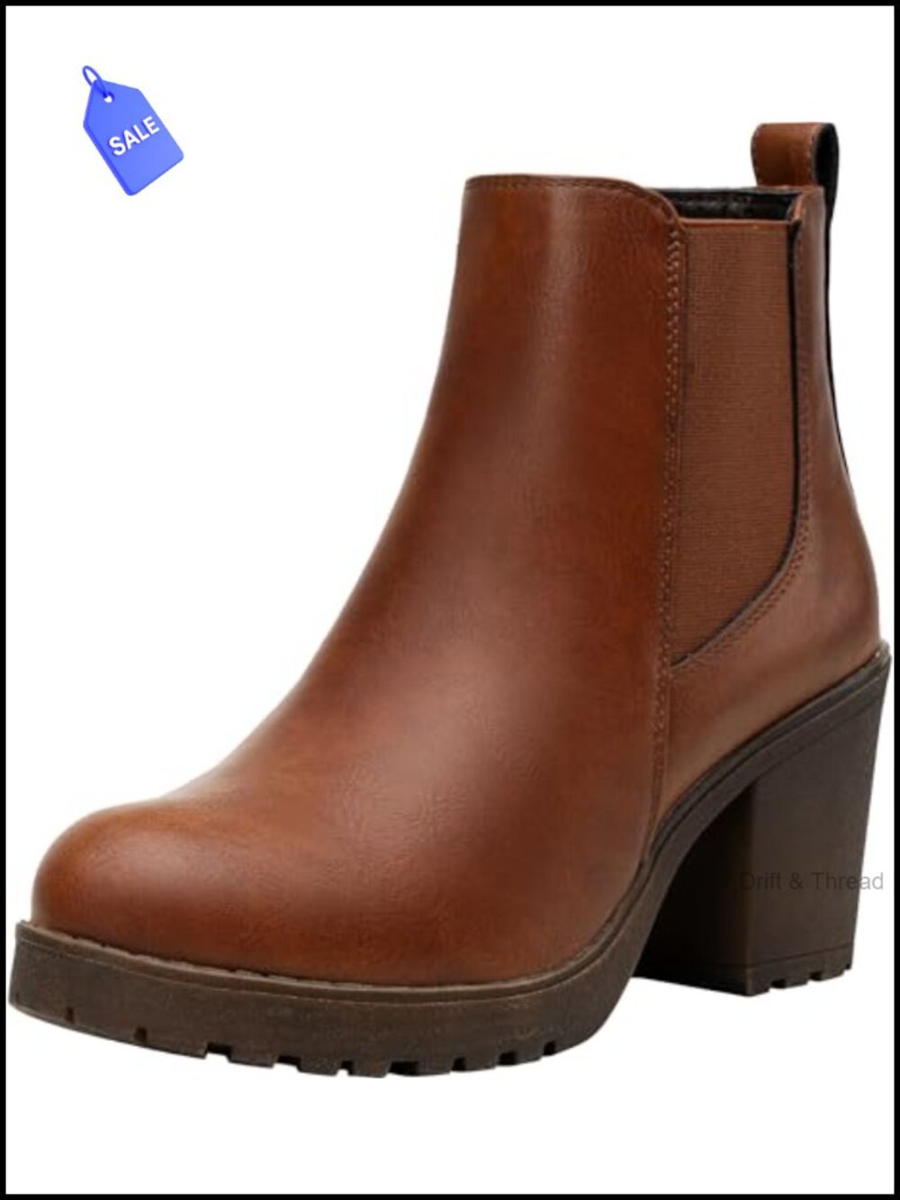 Women's Platform Chelsea Ankle Boots Chunky Block Heel Booties Faux Leather